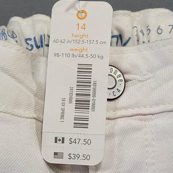 Gymboree Super Skinny White Jeans NEW $39 Adjustable Waist Girls Size 14 Raw Hem - Picture 4 of 14